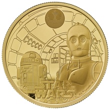2023 1oz R2-D2 & C-3PO Star Wars Proof Gold Coin Boxed