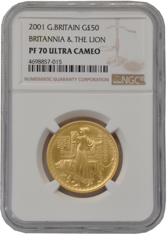 2001 Half Ounce Proof Britannia Gold Coin NGC PF70