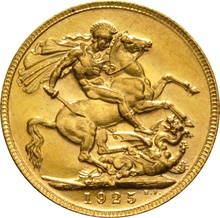 1925 Gold Sovereign Coin George V Melbourne