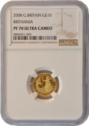 2008 Proof 1/10oz Gold Britannia Coin NGC PF70