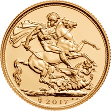 2017 Gold Sovereign Coin Elizabeth II Fifth Head