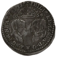 1554 Silver Sixpence Coin Phillip & Mary