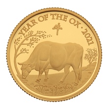 2021 Royal Mint 1/4oz Year of the Ox Proof Gold Coin Boxed