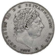 1818 LIX George III Silver Crown rare "TUTAMEN" error