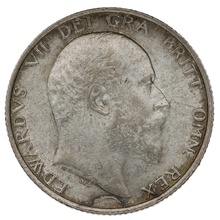 1906 Silver Shilling Coin Edward VII