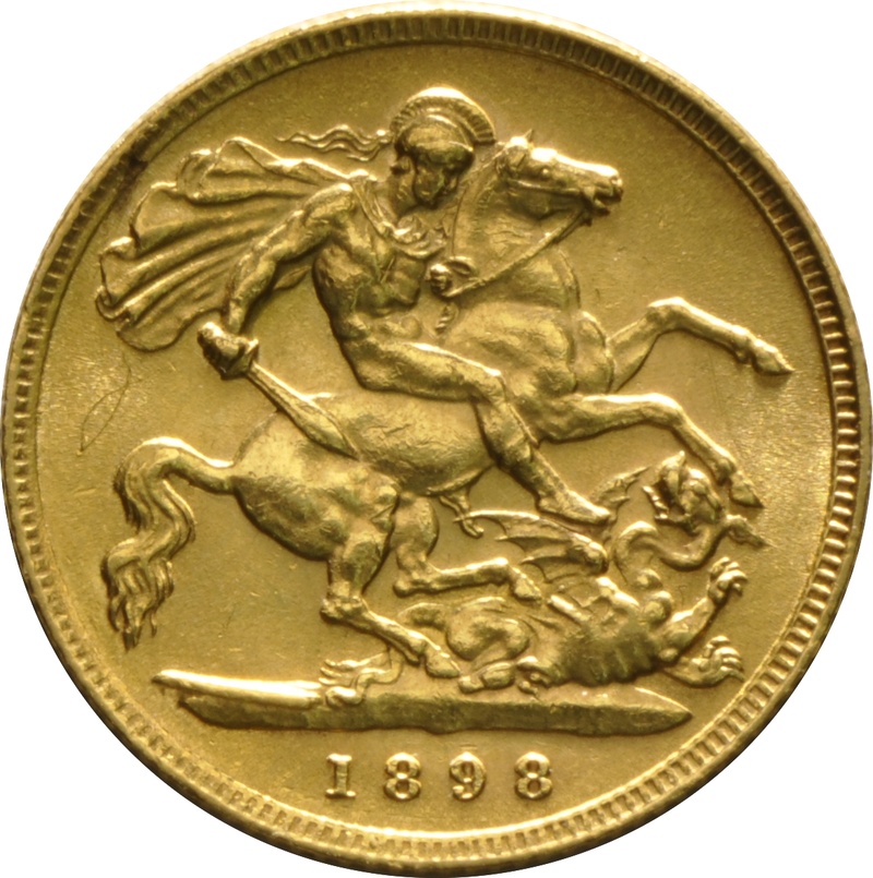 1898 Gold Half Sovereign Queen Victoria Old Head