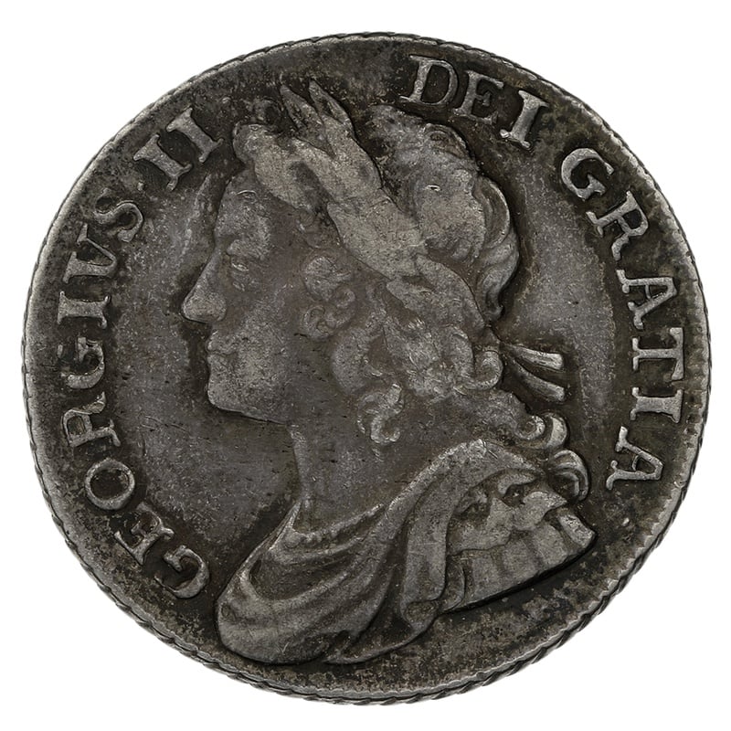 1741 Silver Sixpence Coin George II Milled