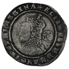 1574 Silver Sixpence Coin Elizabeth I Eglantine