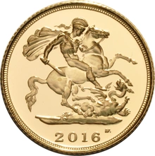 2016 Proof Gold Half Sovereign Elizabeth II Fifth Head
