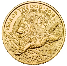 2018 Year of the Dog Gold Coin 1/4oz Royal Mint Lunar Series