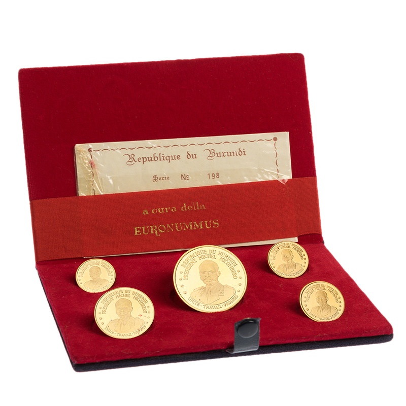 1967 Burundi Proof Gold Coin Set Boxed