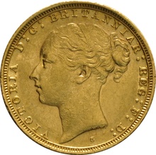 1887 Gold Sovereign Coin Queen Victoria Young Head Sydney