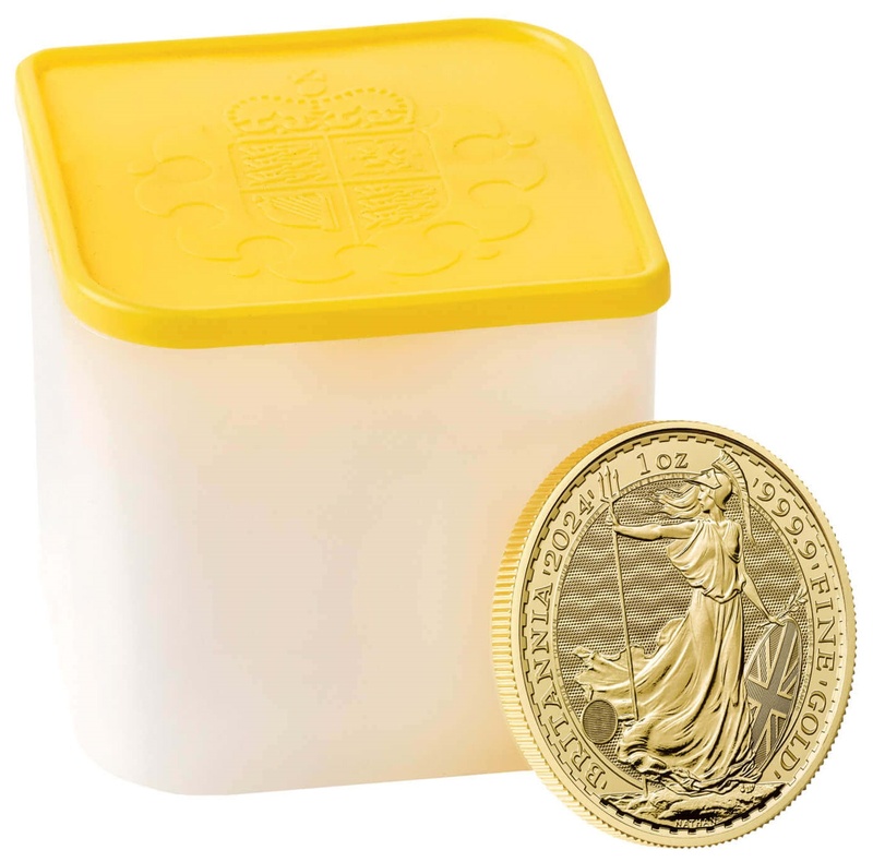 Tube of 10 2024 Britannia 1oz Gold Coins