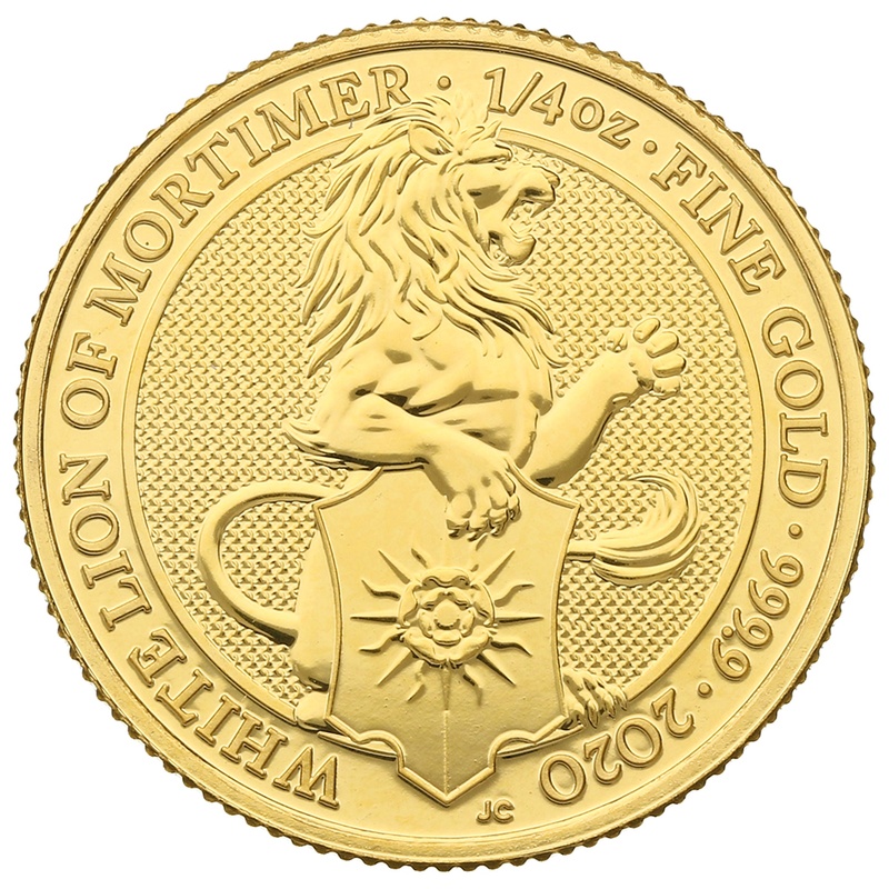 2020 1/4oz White Lion of Mortimer Gold Coin Queen's Beasts NGC MS69
