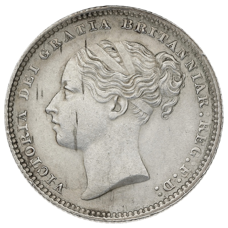 1883 Silver Shilling Coin Queen Victoria