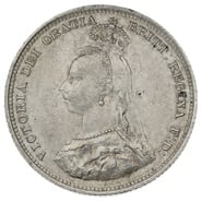 1888 Queen Victoria Silver Shilling - Uncirculated