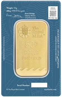 NEW 50g Gold Britannia Minted Bar