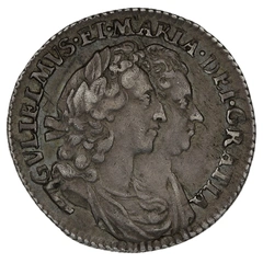 1693 Silver Sixpence Coin William & Mary