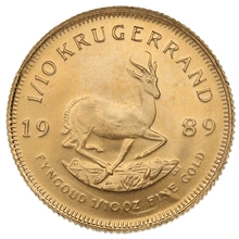1989 Proof 1/10oz Krugerrand Gold Coin