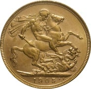 1905 Gold Sovereign Coin Edward VII Perth