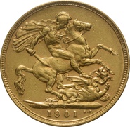 1901 Gold Sovereign Coin Queen Victoria Old Head Sydney