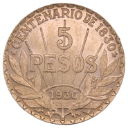 1930 Uruguay 5 Pesos Quarter Ounce Gold Coin