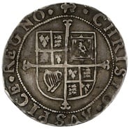 1638-1639 Silver Sixpence Coin Charles I Hammered Anchor