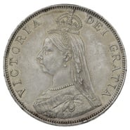 1889 Double Florin Silver Coin Queen Victoria GEF
