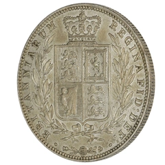 1875 Silver Half Crown Coin Queen Victoria