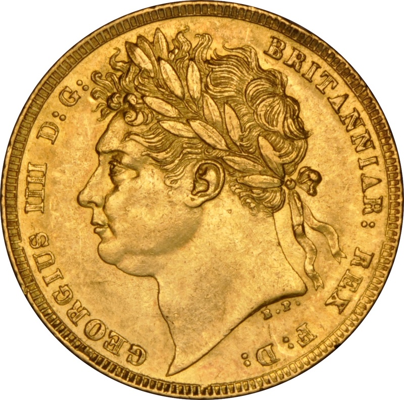 1824 Gold Sovereign Coin George IV Laureate Head