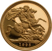 1995 Gold Half Sovereign Elizabeth II Third Head Proof