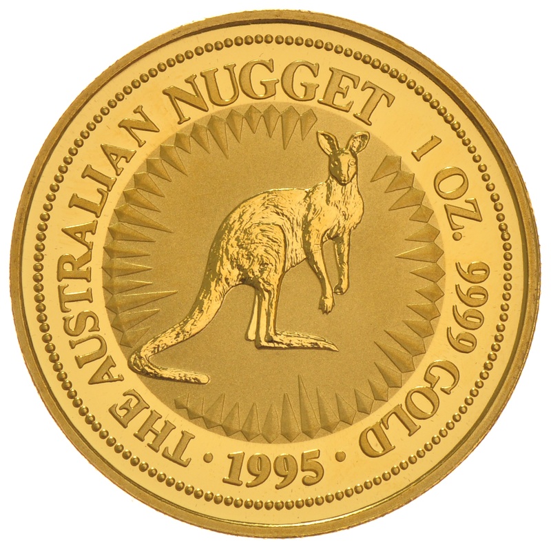 1995 Australian Kangaroo Gold Nugget Coin 1oz