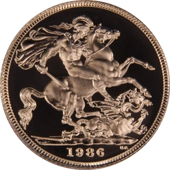 1986 Gold Sovereign Coin Elizabeth II Third Head Proof