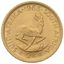 1963 R2 Gold Coin 2 Rand South Africa
