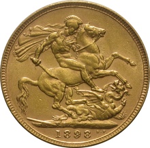 1898 Gold Sovereign Coin Queen Victoria Old Head