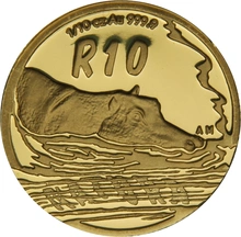 2005 1/10oz Natura Hippopotamus Gold Coin