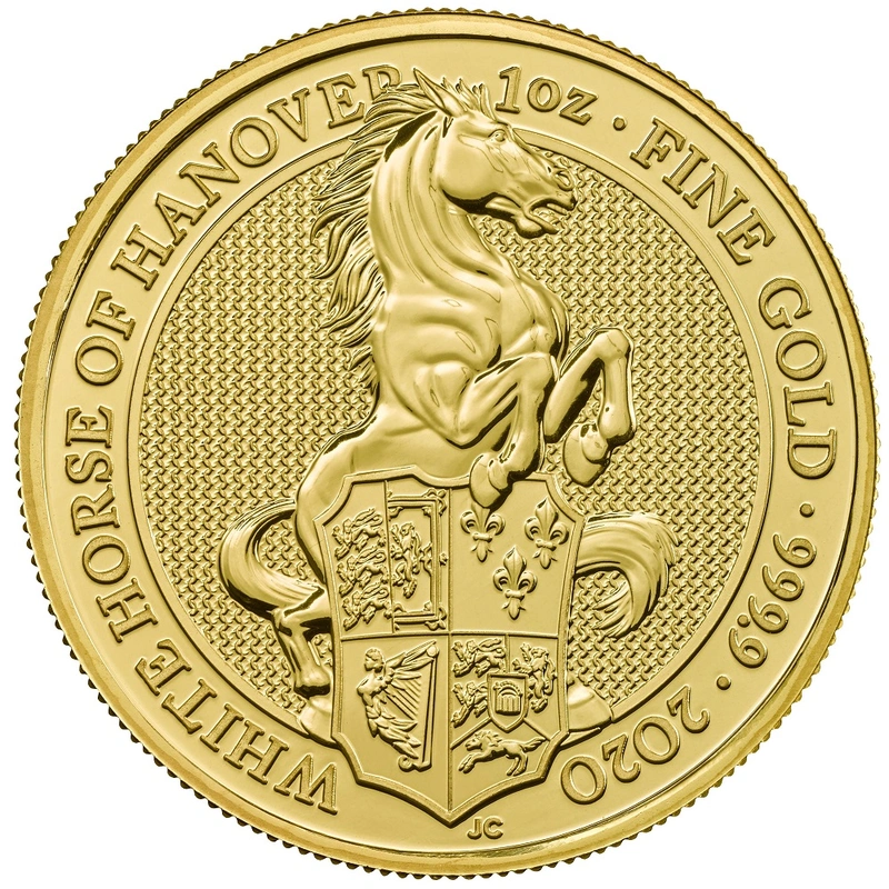 2020 1oz White Horse of Hanover Gold Coin Queen's Beasts