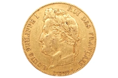 1843 20 French Francs - Louis-Philippe Laureate Head - A