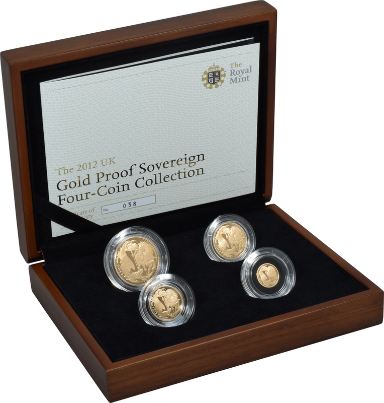 2012 Gold Proof Sovereign Four Coin Set Boxed