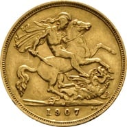 1907 Gold Half Sovereign Edward VII Melbourne