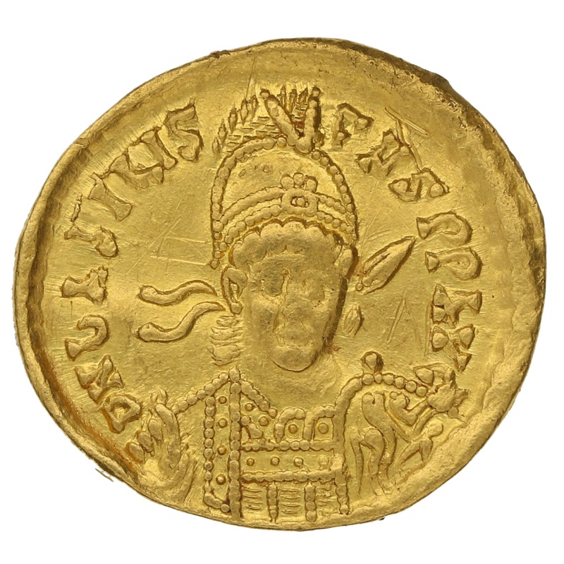 475-476 AD Basiliscus Gold Solidus Constantinople