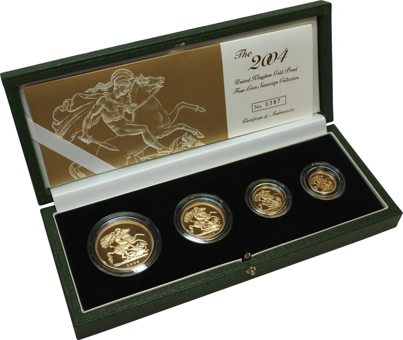 2004 Gold Proof Sovereign Four Coin Set Boxed