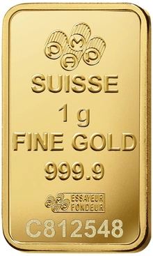 1g Gold Bar PAMP Lady Fortuna Minted