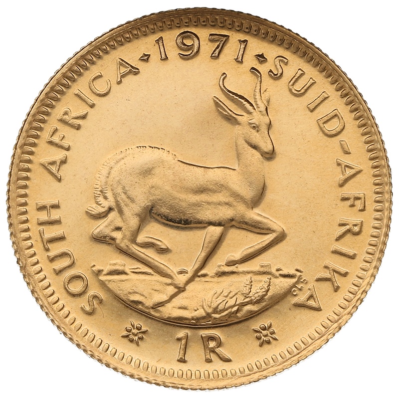 1971 R1 Gold Coin 1 Rand South Africa