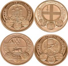 Gold Proof 2010-2011 Capital Cities of the United Kingdom £1 set Boxed