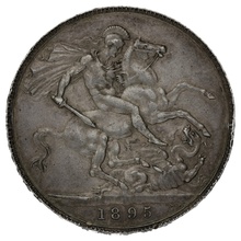1895 Silver Crown Coin Queen Victoria LVIII