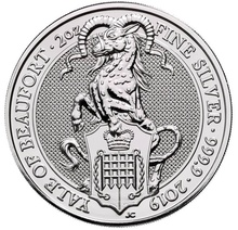 2019 2oz Yale Of Beaufort Silver Coin Queen's Beasts