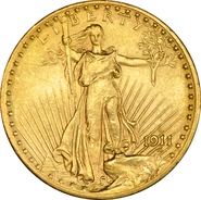 1911 $20 Gold Coin Double Eagle St Gaudens Head Denver