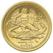 2008 Piedfort 1/10th (1/5oz) Isle of Man Angel Gold Coin