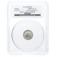 1838 Silver Groat Fourpence Coin Queen Victoria Low 3 Variety CGS75